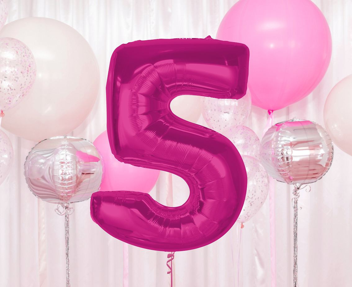 Balon foliowy Smart cyfra 5 różowa 92cm CH-S9R5 GoDan